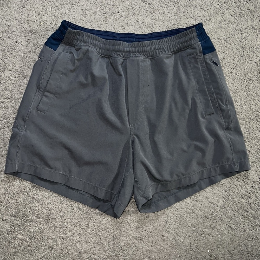 Birddogs Mens Shorts Large Gray Athletic Shorts Lined Drawstring Performance